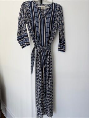 BELL Blue Tunic Dress Size Small Removable Belt